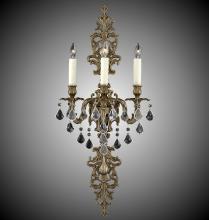 American Brass & Crystal WS9489-A-02G-ST - 3 Light Filigree Extended Top and Tail Wall Sconce