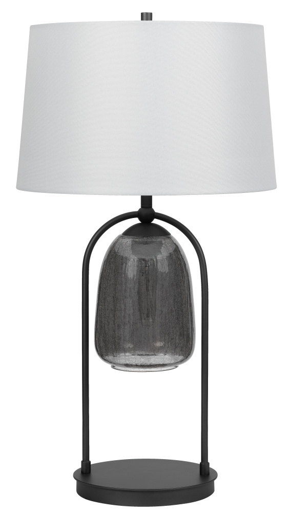 100W 3 Way Midtown Metal Table Lamp with Glass Shade and A 5W LED Night Light