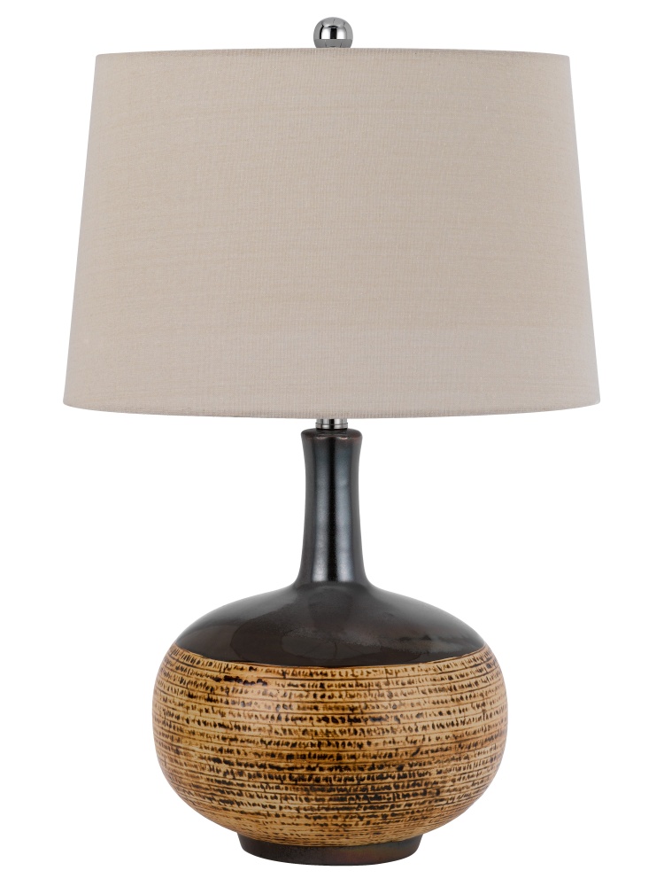 27.75 In. Height Terra Cotta/Black Ceramic Table