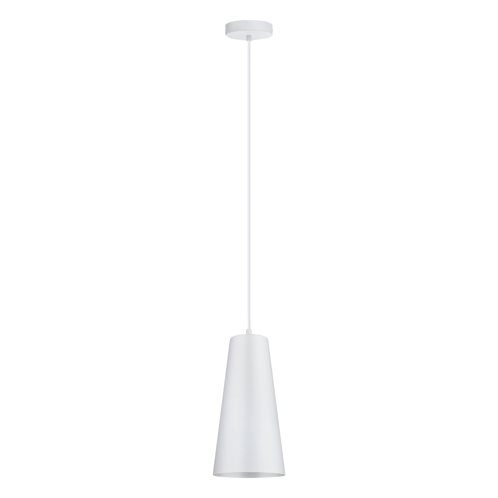 1 LT Mini Pendant w/ White Finish & White Metal Cone Shade