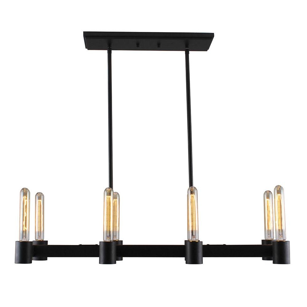 8 LT Open Bulb Linear Pendant w/ Matte Black Finish