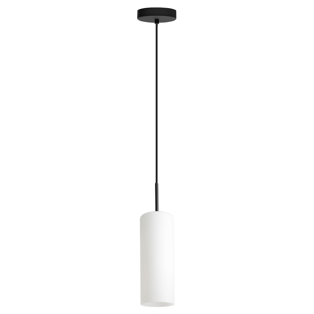 1 LT Pendant w/ a Structured Black Finish &  Opal Glass Shade