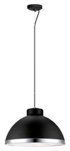 Eglo US Stocking 200259A - 2 LT Pendant w/ Black Finish & Black w/ Chrome Trim Metal Shade & Clear Acrylic Diffuser