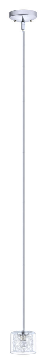 Eglo US Stocking 200268A - 1 LT Mini Pendant w/ Chrome Finish & Clear Glass Shade Surrounding Spiral Chrome Accent
