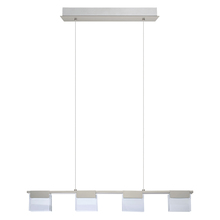 Eglo US Stocking 201438A - 4 LT Integrated LED Linear Pendant w/ Matte Nickel Finish & Frosted Glass Shades