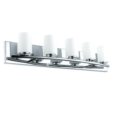Eglo US Stocking 201714A - 5 LT Bath/Vanity Light w/ Chrome Finish &  White Cylinder Glass Shades