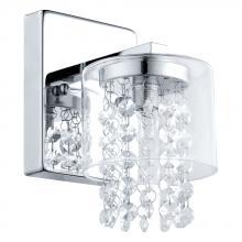 Eglo US Stocking 201771A - 1 LT Bath/Vanity Light w/ Chrome Finish & Clear Glass Shade Surrounding Crystal Strands