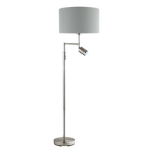 Eglo US Stocking 201828A - 2 LT Floor Lamp w/ Matte Nickel Finish & Grey & Silver Shade