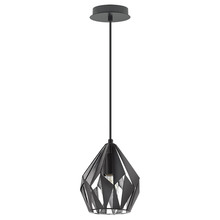 Eglo US Stocking 202035A - 1 LT Pendant w/ Black Finish & Black w/ Silver Interior Geometric Metal Shade