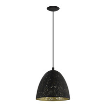 Eglo US Stocking 202079A - 1 LT Mini Pendant w/ Matte Black Finish & Matte Black w/ Gold Interior Metal Shade