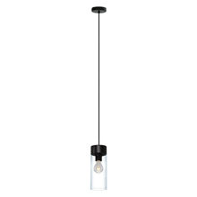 Eglo US Stocking 202127A - 1 LT Mini Pendant w/ Matte Black Finish & Clear Glass Shade