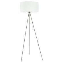 Eglo US Stocking 202343A - 1 LT Floor Lamp w/ Matte Nickle Finish & White Fabric Shade