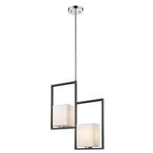 Eglo US Stocking 202817A - 2 LT Multi Light Pendant w/ Black & Chrome Finish & Opal Glass Shades
