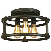 Eglo US Stocking 202849A - 3 LT Open Bulb Ceiling Light w/ a Matte Bronze Finish