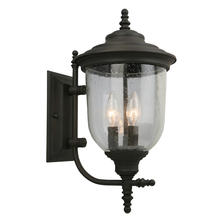 Eglo US Stocking 202876A - 3 LT Outdoor Wall Light w/ Matte Bronze Finish & Clear Seeded Glass