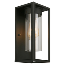Eglo US Stocking 203031A - 1 LT Outdoor Wall Light w/ Matte Black Finish & Clear Glass Shade