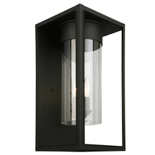 Eglo US Stocking 203035A - 3 LT Outdoor Wall Light w/ Matte Black Finish & Clear Glass Shade