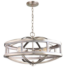 Eglo US Stocking 203108A - 4 LT Chandelier with Acacia Wood & Brushed Nickel Finish