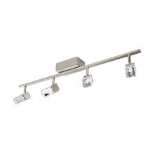 Eglo US Stocking 203186A - 4 LT Integrated LED Fixed Track Light w/ Matte Nickel Finish & Clear Adjustable Lamp Heads
