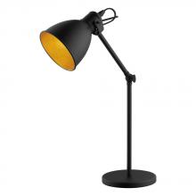 Eglo US Stocking 203447A - 1 LT Desk Lamp w/ Black Finish & Black & Gold Metal Shade