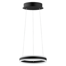 Eglo US Stocking 203456A - 2 LT Integrated LED Circular Open Pendant w/  Black Finish & White Acrylic Diffuser