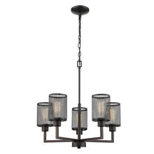 Eglo US Stocking 203472A - 5 LT Chandelier with Oil Rubbed Bronze Finish & Mesh Metal Cylinder Shades