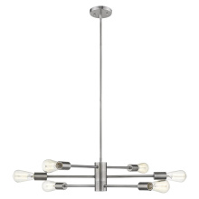 Eglo US Stocking 203475A - 6 LT Open Bulb Chandelier w/ Polished Nickel Finish & Semi-Adjustable Arms