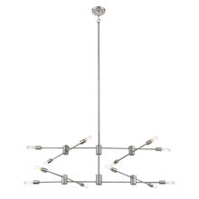 Eglo US Stocking 203488A - 12 LT Open Bulb Pendant w/ Polished Nickel Finish & Semi-Adjustable Arms