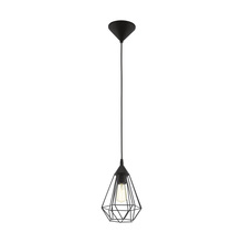 Eglo US Stocking 203523A - 1 LT Light Pendant w/ Matte Black Finish & Geomteric Metal Shade
