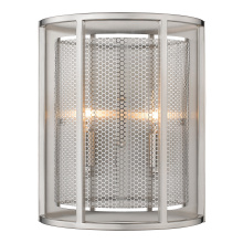 Eglo US Stocking 203545A - 2 LT Wall Light w/ Matte Nickel Finish & Metal Cage Shade