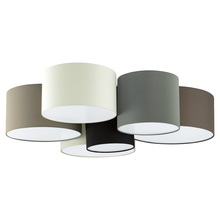 Eglo US Stocking 203559A - 6 LT Ceiling Light w/ White/Black/Taupe/Grey & Cappuchino Shades