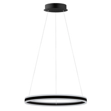 Eglo US Stocking 203649A - 2 LT Integrated LED Circular Open Pendant w/ Black Finish & White Acrylic Diffuser