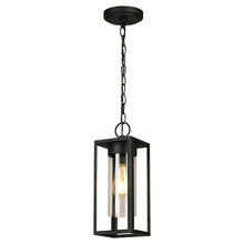 Eglo US Stocking 203664A - 1 LT Outdoor Pendant w/ Matte Black Finish & Clear Glass Shade