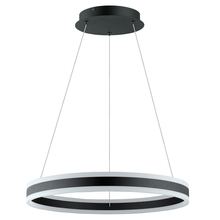 Eglo US Stocking 203952A - 1 LT LED Circular Open Pendant w/ Black Finish & White Acrylic Diffuser