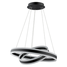 Eglo US Stocking 203953A - 2 LT LED Circular Open Pendant w/ Black Finish & White Acrylic Diffuser