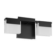 Eglo US Stocking 203962A - 2 LT Integrated LED Bath/Vanity Light w/ Black Finish &  Frosted Glass Shade