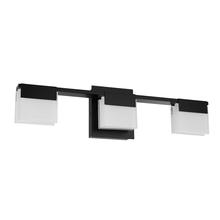 Eglo US Stocking 203963A - 3 LT Integrated LED Bath/Vanity Light w/ Black Finish & Frosted Glass Shade