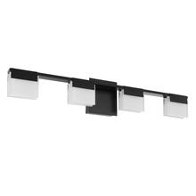 Eglo US Stocking 203964A - 4 LT Integrated LED Bath/Vanity Light w/ Black Finish & Frosted Glass Shade