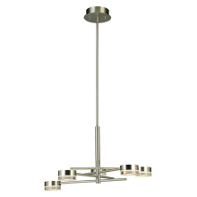 Eglo US Stocking 203969A - 5 LT Integrated LED Chandelier w/ Brushed Nickel Finish & Satin Acrylic Shades