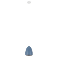 Eglo US Stocking 204084A - 1 LT Pendant w/ Pastel Dark Blue  & Silver Metal Shade