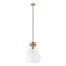 Eglo US Stocking 204099A - 1 LT Pendant w/ Brushed Gold Finish & Clear Glass Shade