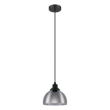 Eglo US Stocking 204239A - 1 LT Pendant w/ Black Finish & Metallic Smoked Glass Shade