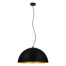 Eglo US Stocking 204321A - 1 LT Pendant w/ Black Finish & Black w/ Gold Leaf Interior Shade