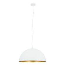 Eglo US Stocking 204322A - 1 LT Pendant w/ White Finish & White w/ Gold Leaf Interior Shade