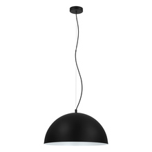 Eglo US Stocking 204324A - 1 LT Pendant w/ Black Finish & Black & White Metal Shade