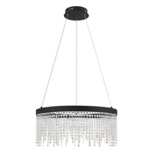 Eglo US Stocking 204356A - LED Pendant w/ Black Finish & Clear Glass Crystal Strands