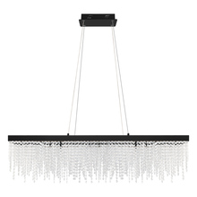 Eglo US Stocking 204357A - LED Pendant w/ Black Finish & Clear Glass Crystal Strands