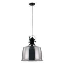 Eglo US Stocking 204368A - 1 LT Pendant w/ a Matte Black & Chrome Finish & Smoked Glass Shade, 1-60W E26 Bulb