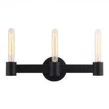 Eglo US Stocking 204555A - 3 LT Bath/Vanity light w/ Matte Black Finish & Open Bulbs