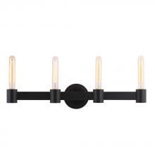 Eglo US Stocking 204556A - 4 LT Bath/Vanity Light w/ Matte Black Finish & Open Bulbs